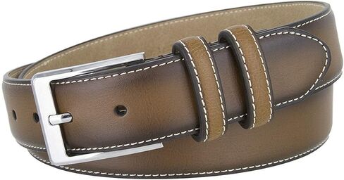 Vermont Men's Jean Casual Leather Brown Belt 1 1/4" Wide in Saudi Arabia