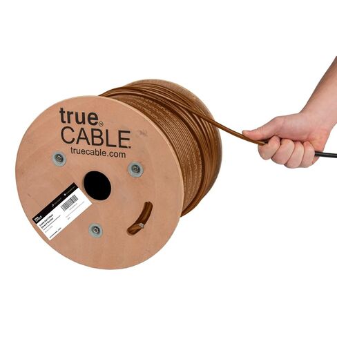 TRUE CABLE Cat6 Direct Burial Bulk Ethernet, Gel Filled, Unshielded, 1000ft, Black, Outdoor OSP Jacket, Waterproof, UV Resistant, 23AWG Solid Bare Copper, 550MHz, PoE++ (4PPoE) in Saudi Arabia