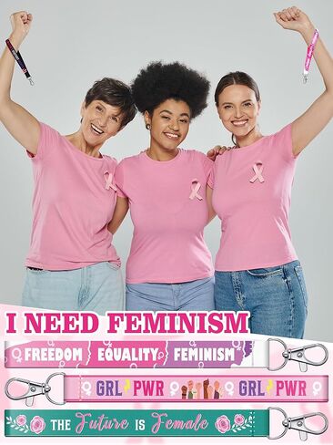 Henoyso 120 Pcs Women's History Month Lanyard Keychains Bulk Woman History Month Decoration Feminist Empowerment Key Rings International Women's Day Gifts Motivational Supplies Accessories in Saudi Arabia