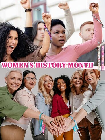 Henoyso 120 Pcs Women's History Month Lanyard Keychains Bulk Woman History Month Decoration Feminist Empowerment Key Rings International Women's Day Gifts Motivational Supplies Accessories in Saudi Arabia