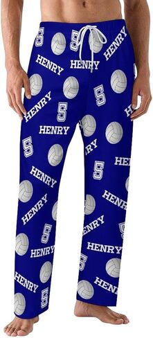 Custom Sports Pajama Pants with Name and Number, Customize Team Gift in Kuwait