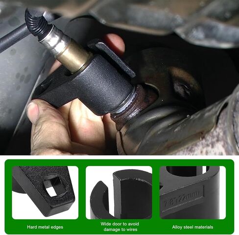 Offset Oxygen Sensor Socket, 3/8-Inch Drive by 7/8-Inch (22mm) Oxygen Sensor Wrench with Wire Gate, 6-Point Vehicle O2 Sensor Removal Tool Preventing Damage to Wires in Saudi Arabia
