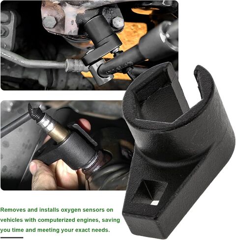 Offset Oxygen Sensor Socket, 3/8-Inch Drive by 7/8-Inch (22mm) Oxygen Sensor Wrench with Wire Gate, 6-Point Vehicle O2 Sensor Removal Tool Preventing Damage to Wires in Saudi Arabia