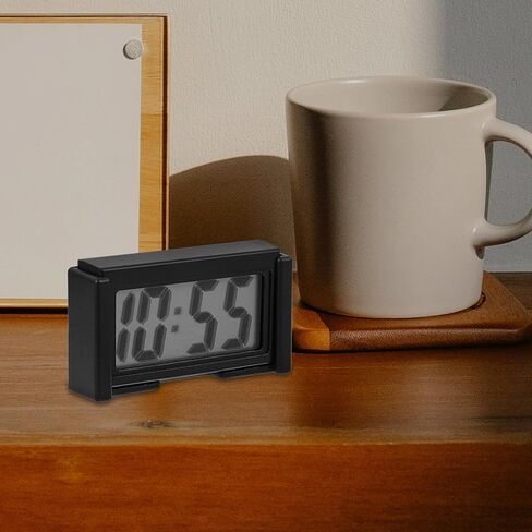 Car Dashboard Digital Clock Mini Auto Dashboard Clock for Vehicle Interior with LCD Display and Adhesive Compact Car Accessory and Trucks in Saudi Arabia