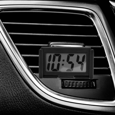 Veemoon Mini Car Dashboard Digital Clock Small Auto Stick-on LCD Clock للمركبة الداخلية شاحنة صغيرة مع شاشة إلكترونية دقيقة للسفر والاستخدام المكتبي in Kuwait