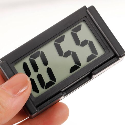 Veemoon Mini Car Dashboard Digital Clock Small Auto Stick-on LCD Clock للمركبة الداخلية شاحنة صغيرة مع شاشة إلكترونية دقيقة للسفر والاستخدام المكتبي in Kuwait