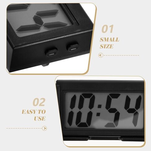 Luxshiny Mini Electronic Vehicle Dashboard Clock Small Auto Dash Clock with Black Housing Compact Design for Vehicle Interior Use in Saudi Arabia