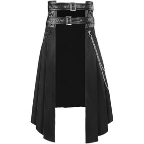 Men's Gothic Punk Skirt Steampunk Vintage Style Fashionable Cosplay with Pockets in Kuwait