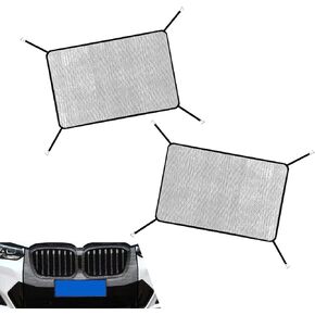 2 PCS Car Grill Mesh, Dustproof Anti-willow Radiator Protector, High-density Grill Guard with Mounting Hook, Universal for Most Cars (Black) in Kuwait