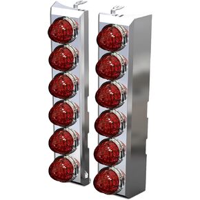 RealTruck RoadWorks | Peterbilt 589 Rear Breather Lights with (12) Watermelon Red/Red LED Lights (304) | N31061WM in Saudi Arabia