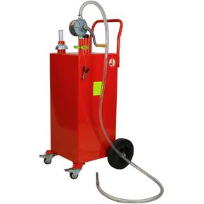 AutoForever 30-Gallon Oil Transfer Fluid Diesel Fuel Storage Tanks Gas Caddy Storage Diesel Kerosene Storage Containers with Rolling Flat-Free Solid Rubber Wheels for Boat, ATV, Car, Motorcycle Yellow in Kuwait