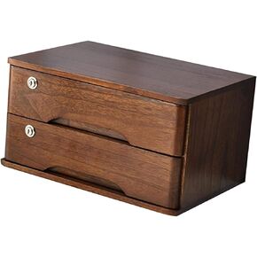 مربع تخزين سطح المكتب مع أدراج - صندوق تخزين خزانة ملفات مسطح ، خزانة درج سطح المكتب مع قفل ، منظمي خزانة ملفات سطح المكتب ، خزانة خزانة/سطح مكتب خشبية (A ، 4 درج in Kuwait