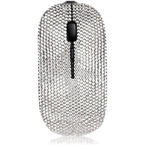 Bling Wireless Mouse for Girls, Pink Rhinestone Coverd Computer Mouse with USB Receiver, Sparkly Cute Flat Mice for Laptop, PC, Notebook, MacBook Gifts in Kuwait