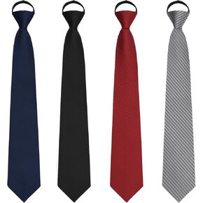 Zipper Ties for Men Pack, Pre Tied Mens Tie Solid Striped Men's Neckties Bulk for Wedding Business Banquet Casual in Saudi Arabia