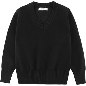 Boys & Girls V-Neck School Uniform Sweater Long Sleeve Pullover Knit Tops for Kids 4-15 Years in Kuwait