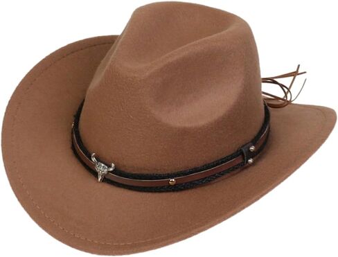 OYOANGLE Boy's Two Piece Belt Buckle Wide Brim Western Cowboy Hat with Boho Graphic Bandana Set in Saudi Arabia
