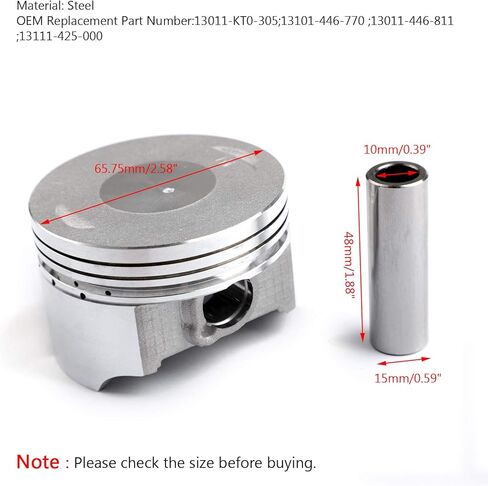 طقم حلقة المكبس Areyourshop + 0.25 مم لسيارة Honda XL200R 1983-1984، XR200R 1981-2002، XR200 1980-1983 حجم التجويف 65.75 مم in Kuwait