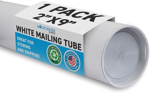 MagicWater Supply Mailing Tube 2 in x 9 in White - 6 Pack - for Shipping and Storage of Posters, Arts, Crafts, and Documents in Kuwait