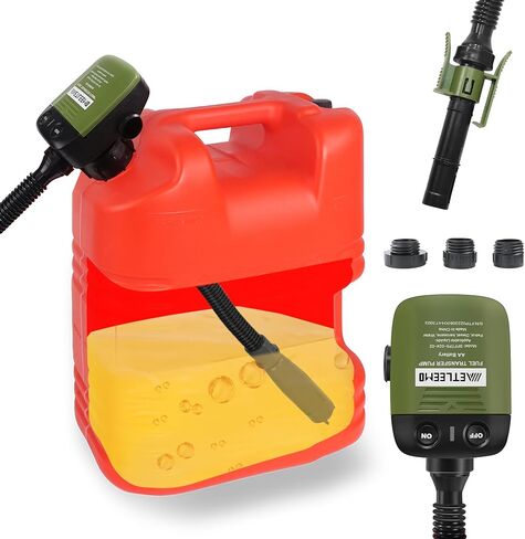 مضخة نقل وقود أوتوماتيكية مع مستشعر إيقاف تلقائي (2.4 جالون في الدقيقة)، خرطوم سحب مرن يناسب معظم علب الغاز غير المنتظمة للبنزين والديزل والكيروسين والمزيد in Kuwait