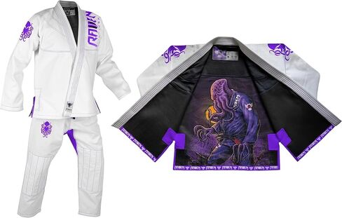 Raven Fightwear Men's BJJ Horror Cthulhu Brazilian Jiu Jitsu Uniform Premium BJJ Gi in Saudi Arabia