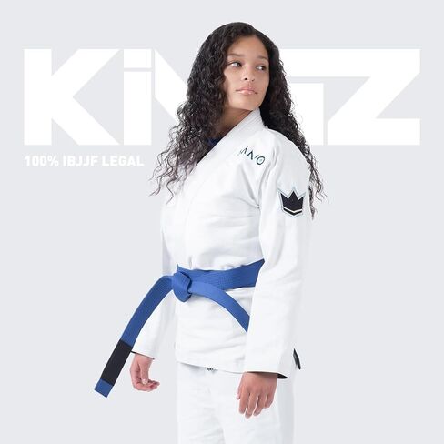 سترة KINGZ Nano 3.0 النسائية Jiu Jitsu Gi - IBJJF 2024 Legal، سترة منسوجة باللؤلؤ وبنطال Ripstop بوزن 8 أونصة in Kuwait
