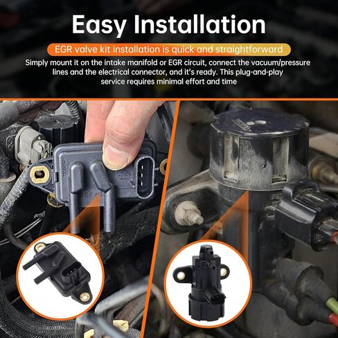 EGR Pressure Feedback Sensor DPFE15 & EGR Vacuum Solenoid Valve Sensor Kit Compatible with Ford F-150 E-150,E-250,Explorer,Ranger,Escape,Mustang,Lincoln Town Car,Mercury Cougar,F77Z9J460AB in Saudi Arabia