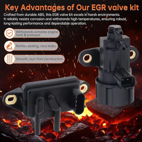 EGR Pressure Feedback Sensor DPFE15 & EGR Vacuum Solenoid Valve Sensor Kit Compatible with Ford F-150 E-150,E-250,Explorer,Ranger,Escape,Mustang,Lincoln Town Car,Mercury Cougar,F77Z9J460AB in Saudi Arabia