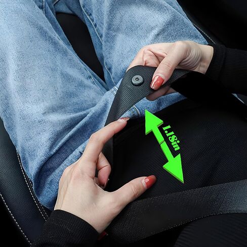 Car Seatbelt Adjuster, 2PCS Comfortable Vehicle Shoulder Neck Strap Locking Clips for Adults Kids, Adjustable Automotive Seat Belts Positioner, Universal Fit (Night Glow Pink) in Saudi Arabia