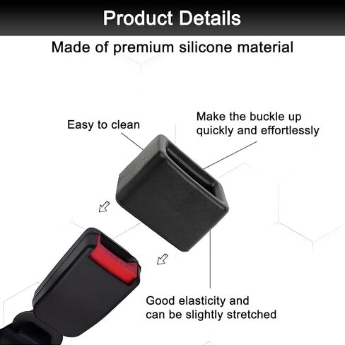 PSLER 4PCS Seat Belt Buckle Holder， Silicone Booster Makes Back Seat Buckle Stand Up for Easy Fastening, Secure & Universal Fit for Booster Seat, Seniors，Car, SUV, Van Accessories (Black) in Saudi Arabia