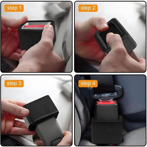 PSLER 4PCS Seat Belt Buckle Holder， Silicone Booster Makes Back Seat Buckle Stand Up for Easy Fastening, Secure & Universal Fit for Booster Seat, Seniors，Car, SUV, Van Accessories (Black) in Saudi Arabia