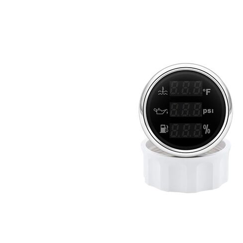 3 in 1 Multi-Function 52mm Car Digital Water Temp ℉ Oil Pressure PSI Fuel Level Gauge Fuel Sender Water Temp Press Sensor(Ivory) in Saudi Arabia