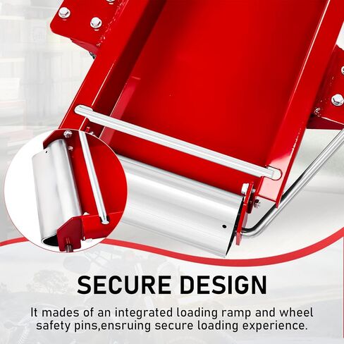 SUNROAD Motorcycle Dolly, 1250 lbs Heavy Duty Bike Mover with 5 Swivel Locking Casters & Adjustable Kickstand, One-Person Motorcycle Positioning for Garage & Workshop, Red in Saudi Arabia