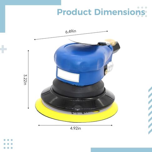 5 In / 125 Mm Pneumatic Orbital Sander For Auto Body, Industrial Grade Palm Sander For Woodworking in Kuwait