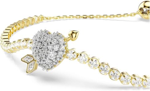 Swarovski Idyllia bracelet, Mixed cuts, Heart with arrow, White, Gold-tSwarovski One plated in Saudi Arabia