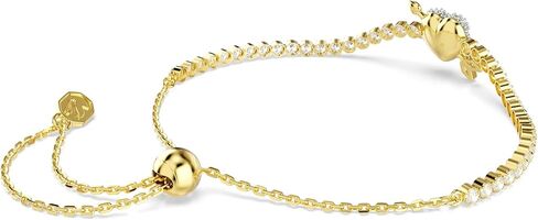 Swarovski Idyllia bracelet, Mixed cuts, Heart with arrow, White, Gold-tSwarovski One plated in Saudi Arabia