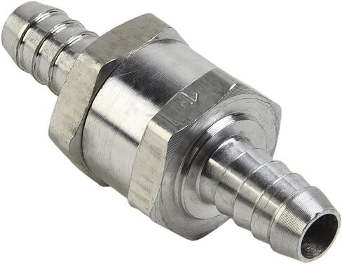 Aluminum Non-Return Check Valve for Fuel, Air, Water, and Bio-Oil Lines – Inline One-Way Valve, 6/8/10/12 mm Tube ID, Silver(12mm) in Saudi Arabia