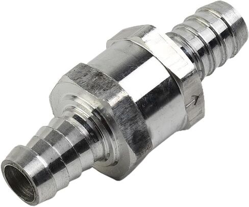 Aluminum Non-Return Check Valve for Fuel, Air, Water, and Bio-Oil Lines – Inline One-Way Valve, 6/8/10/12 mm Tube ID, Silver(12mm) in Saudi Arabia