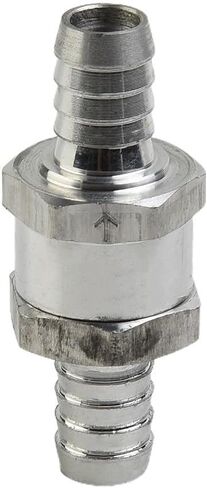 Aluminum Non-Return Check Valve for Fuel, Air, Water, and Bio-Oil Lines – Inline One-Way Valve, 6/8/10/12 mm Tube ID, Silver(12mm) in Saudi Arabia
