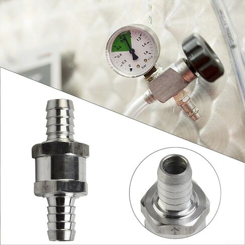 Aluminum Non-Return Check Valve for Fuel, Air, Water, and Bio-Oil Lines – Inline One-Way Valve, 6/8/10/12 mm Tube ID, Silver(12mm) in Saudi Arabia