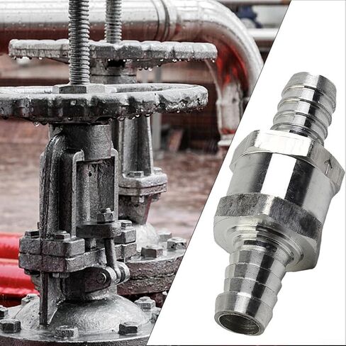 Aluminum Non-Return Check Valve for Fuel, Air, Water, and Bio-Oil Lines – Inline One-Way Valve, 6/8/10/12 mm Tube ID, Silver(12mm) in Saudi Arabia