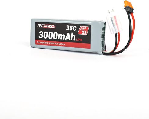 RCAWD 7.4V Lipo Battery 2S 35C 2200mAh with JST Plug IC2 Connector 3S 7.4V 1.3A Charger for 1/12 Losi NAS Brushed Arrma Grom 2S Mojave Typhon Granite Series Upgrades Part in Saudi Arabia