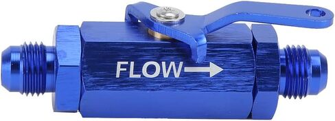 Car Shut Off Check Valve, CNC Machined, AN6 Fuel Pipe Connector, Black and Blue - High Precision, Anodized Surface, Prevents Gasoline Backflow (Black) in Saudi Arabia
