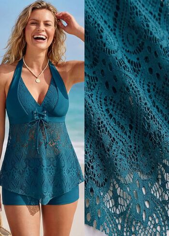 Modlily Tie Back Womens Tankini Swimsuits with Board Shorts, Handkerchief Hem Two Piece Swimwear in Kuwait