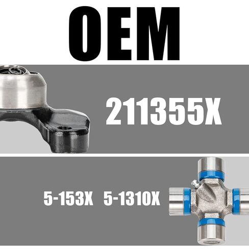 مجموعة وصلات كاردان مزدوجة - مجموعة وصلات U-1310 Series 5-153X مع مقبس 211355X CV مناسب لسيارة جيب شيروكي XJ 1984-2001 وجيب رانجلر TJ 1997-2006 in Kuwait