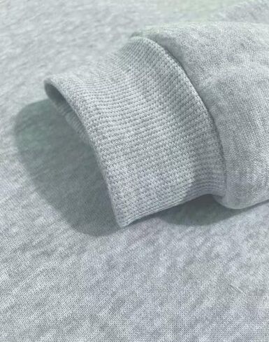 Unisex Solid Color Loose Round Neck Sweatshirt -Gray Casual Sportswear Hoodie Suitable in Saudi Arabia