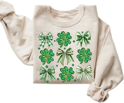 St Patrick’s Day Shamrock Sweatshirt – Checkered Clover Grid Design in Saudi Arabia
