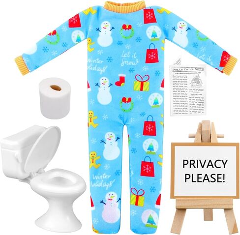 Outus 6 PCS Accessors Doll Doll Associory Christmas Gewspaper and Toalet Set ، Pajamas Gewspaper Dispaper Paper Paper Card Card Paper for Xmas Clothers and Associory Documents Decorations (Geen) in Kuwait