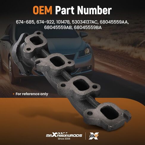 مجموعة مشعب عادم الجانب الأيمن والأيسر من maxpeedingrods 674-685 674-922 101478 53034137AC مع حشية لـ Ram 1500 2013-2017، 2500 2014-2018، 3500 2013-2017، V8 5.7L in Kuwait