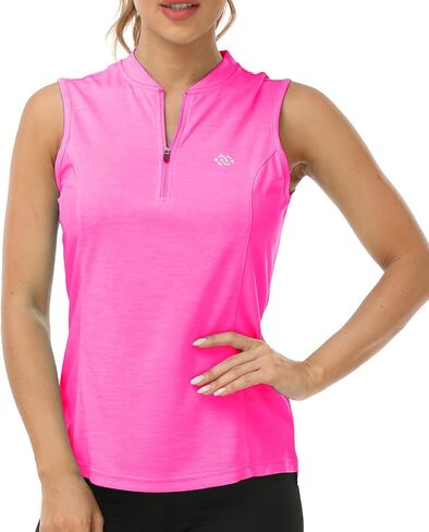 Women's Sleeveless Tennis Shirt Golf Shirts for Women Quick Dry Pickleball Shirts UPF 50+ Sportswear T-Shirts with Zipper in Saudi Arabia