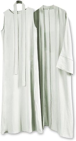 Women's Two-Piece Abaya Set - Long-Sleeved Muslim Dress – Floor Length Modest Outfits for Women in Saudi Arabia